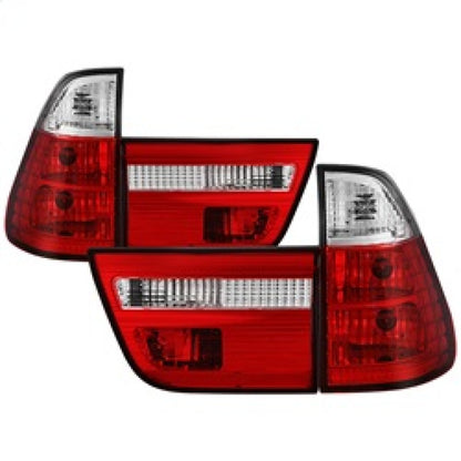 Spyder BMW E53 X5 00-06 4PCS Euro Style Tail Lights- Red Clear ALT-YD-BE5300-RC