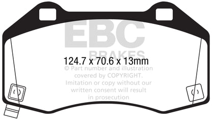 EBC 2017+ Fiat 124 Spider 1.4L Turbo Abarth Yellowstuff Front Brake Pads