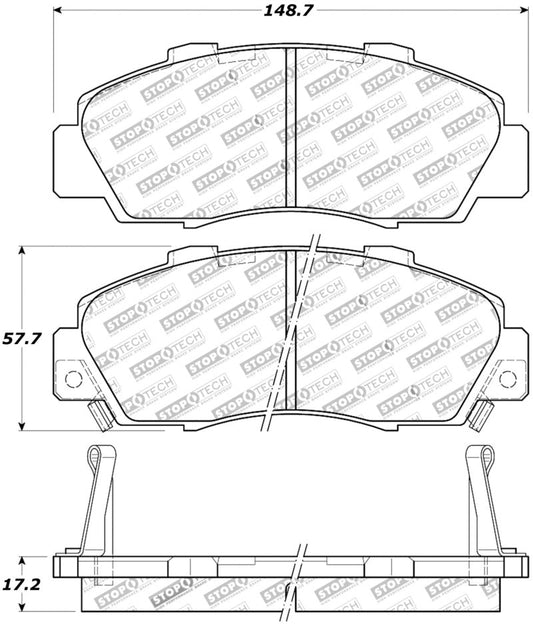 StopTech - Street Touring 97-99 Acura CL/ 97-01 Integra Type R/91-95 Legend Front Pads