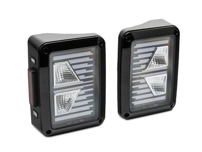 Raxiom 07-18 Jeep Wrangler JK Axial Series Vision LED Tail Lights- Blk Housing (Clear Lens)