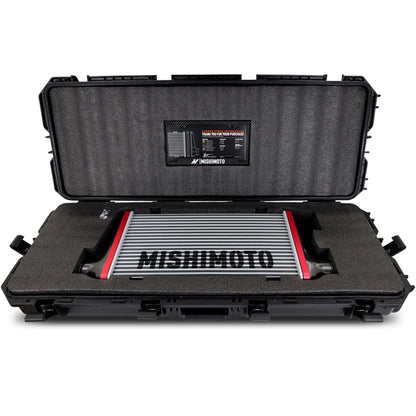 Mishimoto Universal Carbon Fiber Intercooler - Gloss Tanks - 525mm Gold Core - C-Flow - GR V-Band