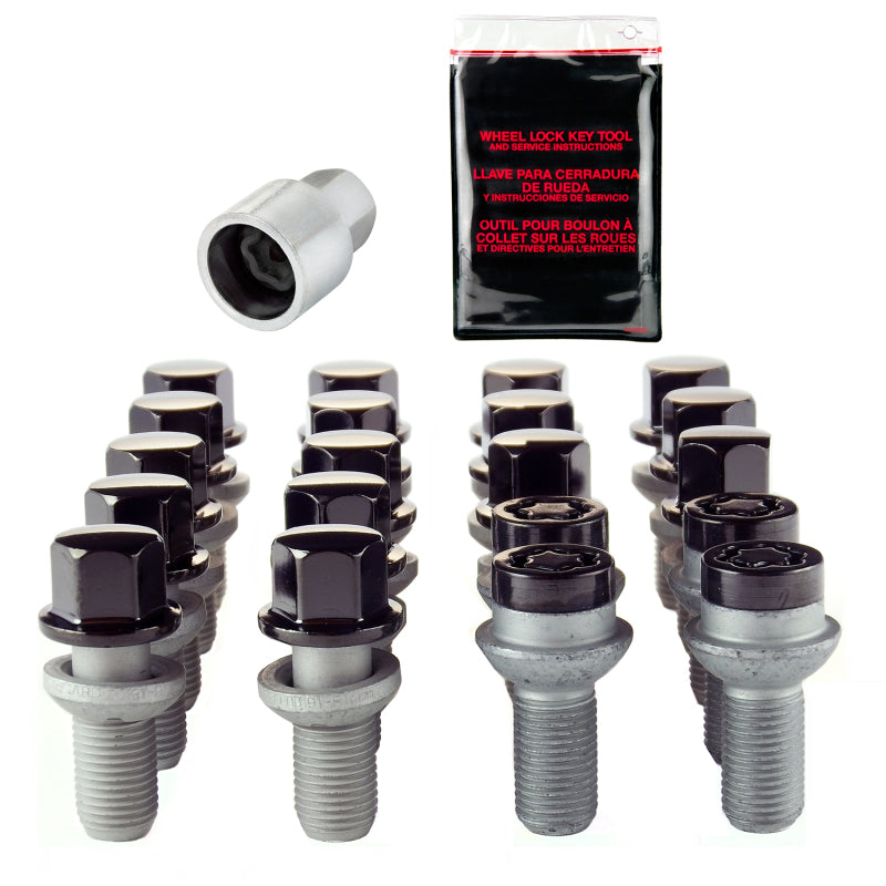 McGard 5 Lug Hex Install Kit w/Locks (Radius Seat Bolt) M14X1.5 / 17mm Hex / 26.3mm Shank L. - Black