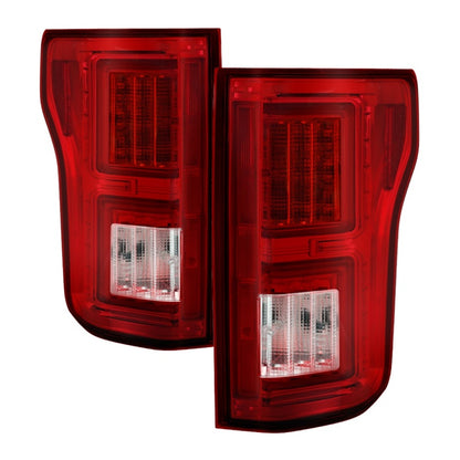 Spyder 18-19 Ford F-150 (w/o Blind Spot Sensor) LED Tail Lights - Red Clear (ALT-YD-FF15018-LED-RC)