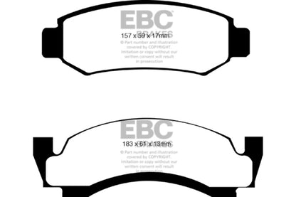 EBC 76-77 Ford Bronco 3.3 Greenstuff Front Brake Pads