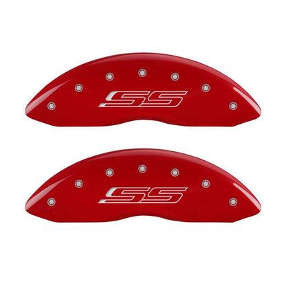 MGP 4 Caliper Covers Engraved Front & Rear Gen 5/SS Red finish silver ch