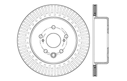 StopTech Lexus 13-15 GS350/14-15 IS350/13-15 GS350H/15 RC350 Left Rear Drilled Sport Brake Rotor