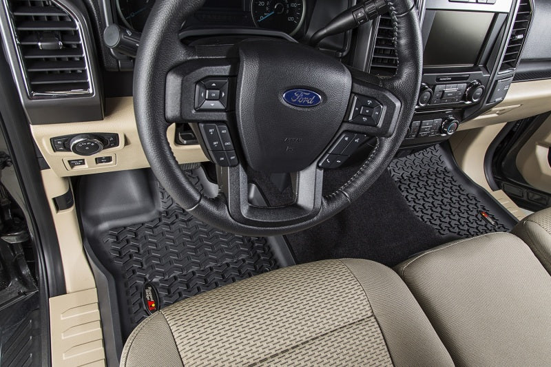 Rugged Ridge Floor Liner Front Black 2015-2020 Ford F-150 / Raptor / Extended / Super Crew Cab