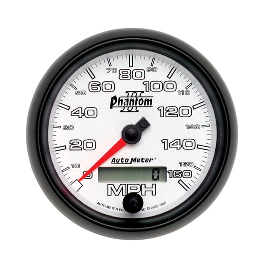 Autometer Phantom II 3-3/8in 160 MPH Electronic Programmable In-Dash Speedometer