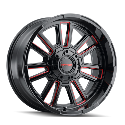 Mayhem 8115 Apollo 20x10 / 6x135 BP / -19mm Offset / 106mm Hub Black w/ Prism Red Wheel