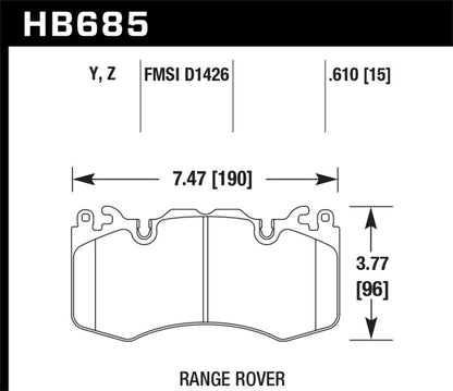 Hawk 10-11 Range Rover/Range Rover Sport Supercharged Performance Ceramic Street Front Brake Pads