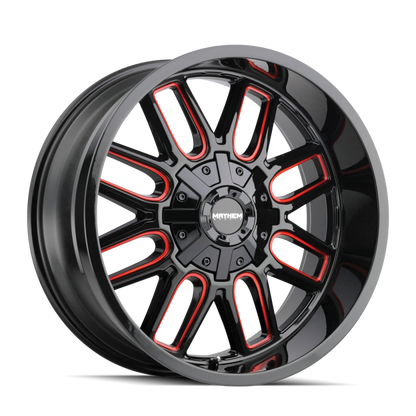 Mayhem 8107 Cogent 17x9 / 6x135 BP / -12mm Offset / 106mm Hub Black w/ Prism Red Wheel