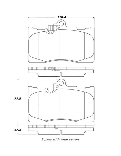 StopTech Street Touring 06 Lexus GS300/430 / 07-08 GS350 Front Brake Pads