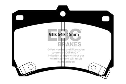 EBC 94-97 Ford Aspire 1.3 manual Redstuff Front Brake Pads