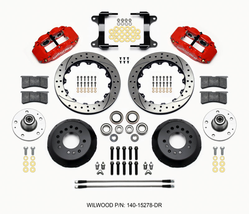 Wilwood Narrow Superlite 6R Front Hub Kit 12.88in Drill Red 82-92 Camaro//Firebird