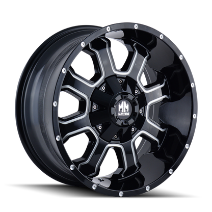 Mayhem 8103 Fierce 17x9 / 6x135 BP / 18mm Offset / 106mm Hub Black w/ Milled Spokes Wheel