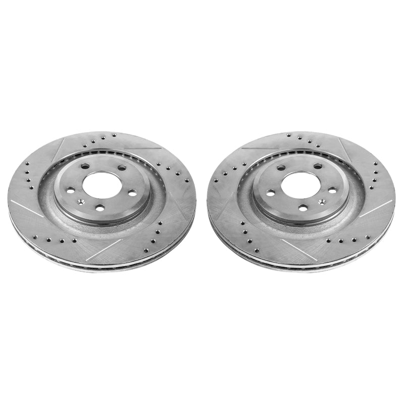 Power Stop 10-11 Audi S4 Rear Evolution Drilled & Slotted Rotors - Pair