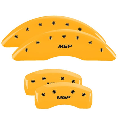 MGP 4 Caliper Covers Engraved Front & Rear Acura Yellow finish black ch