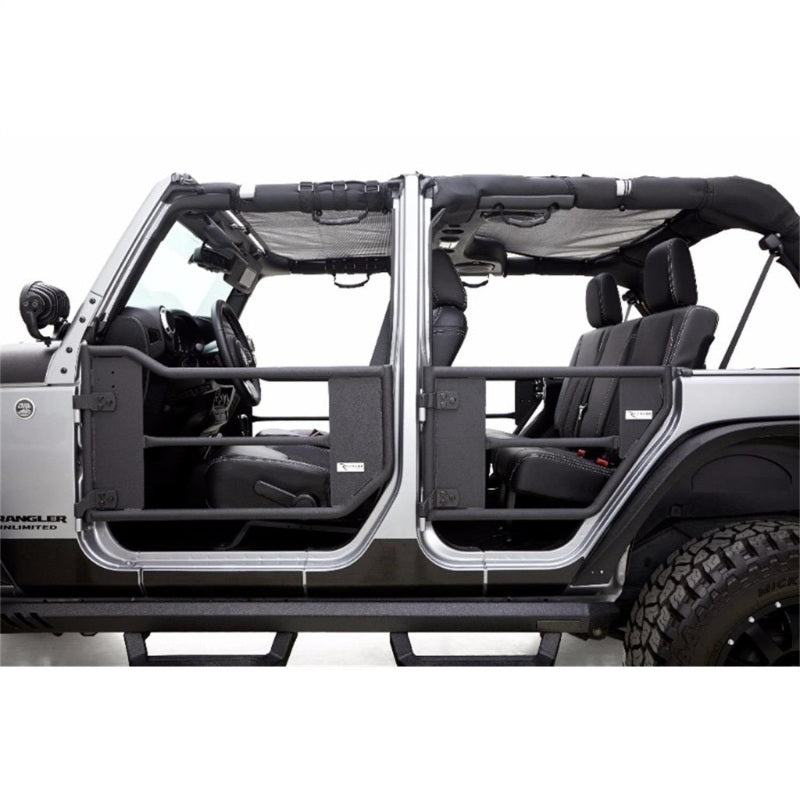 Rampage 2007-2018 Jeep Wrangler(JK) 2-Door Tube Doors With Netting - Black