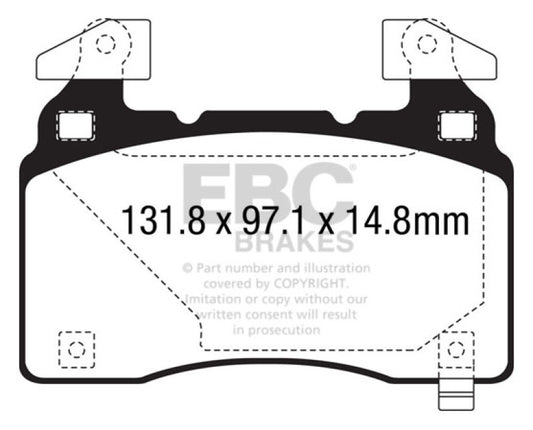EBC 11-15 Chevrolet Camaro (5th Gen) 6.2 Ultimax2 Front Brake Pads