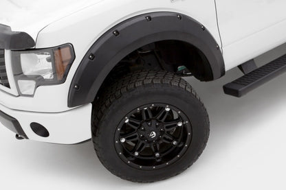 Lund 09-14 Ford F-150 (Ex Raptor) RX-Rivet Style Textured Elite Series Fender Flares - Black (4 Pc.)