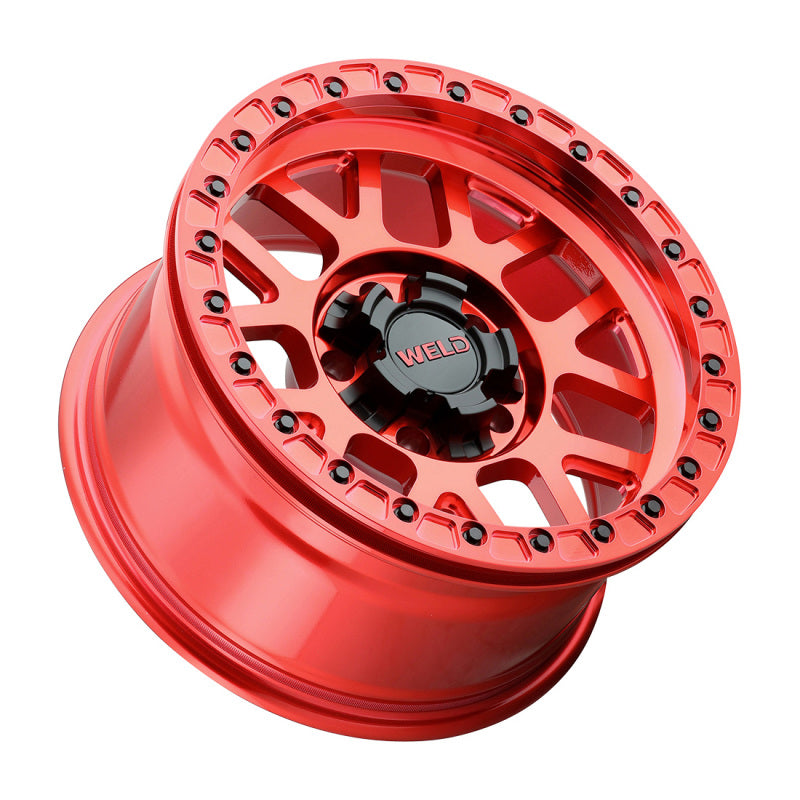 Weld Off-Road W905 17X10 Cinch Beadlock 5X127 5X139.7 ET-24 BS4.50 Candy Red / Red Ring 87.1