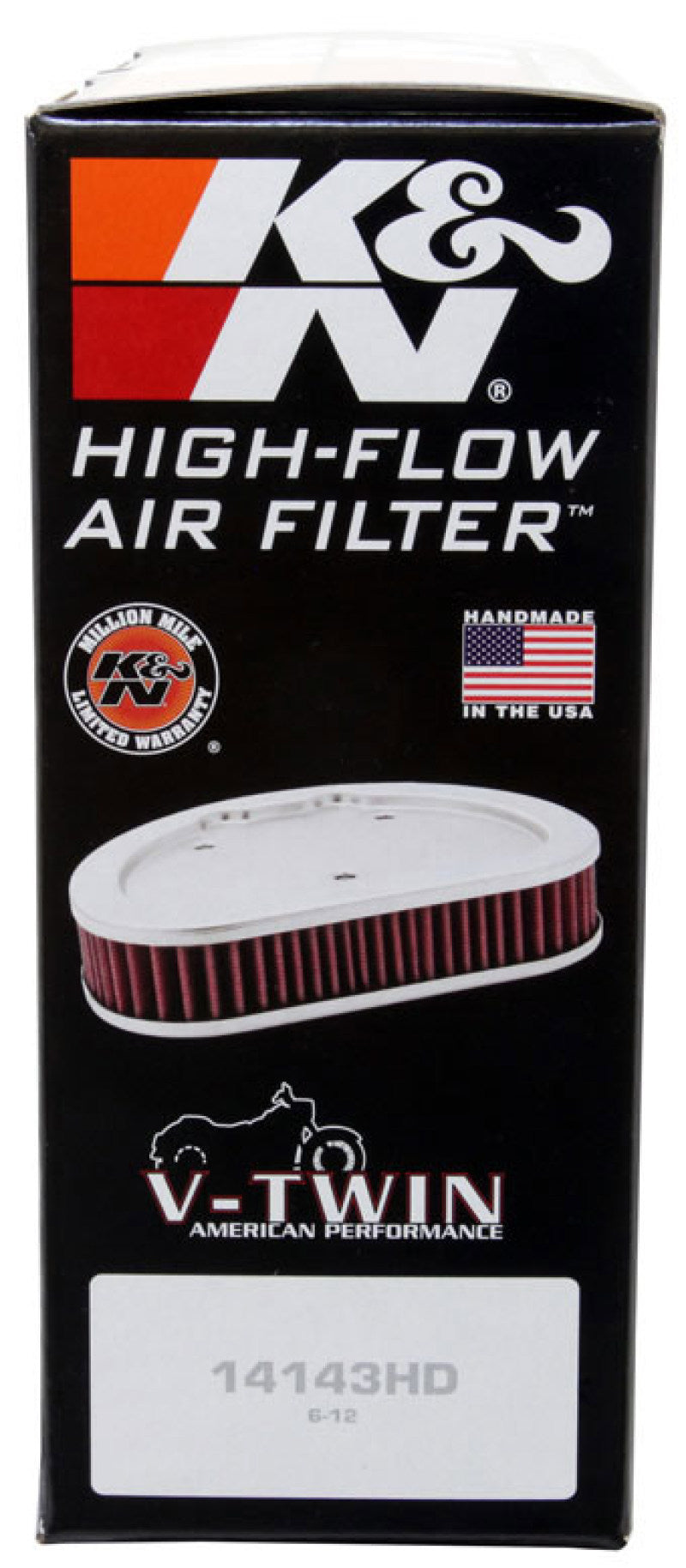 K&N Replacement Air Filter 1.625in H x 7.5in L for Harley Davidson