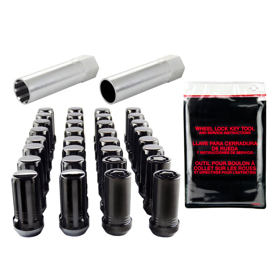 McGard SplineDrive Tuner 8 Lug Install Kit w/Locks & Tool (Cone) M14X1.5 / 1in. Hex - Blk
