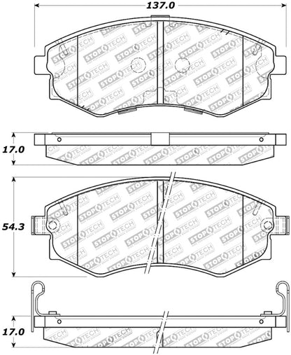 StopTech Street Touring 89-1/94 Nissan 240SX (w/ABS) Front Brake Pads