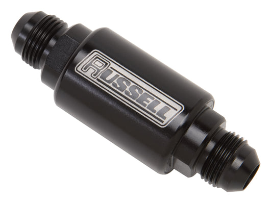 Russell Performance - Black Anodized (3in Length 1-1/4in dia. -6 male inlet/outlet)