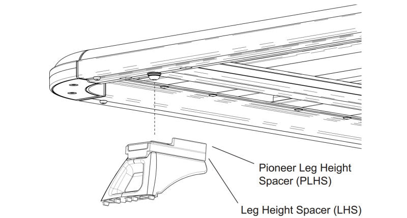 Rhino-Rack Jeep Wrangler JK Pioneer Leg Height Spacer - 2 Pairs