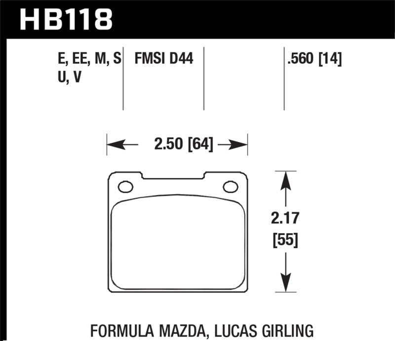 Hawk 1978 Volvo 242 Black Race Front Brake Pads