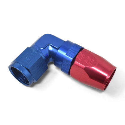 Russell Performance -8 AN Red/Blue 90 Degree Forged Aluminum Swivel Hose End