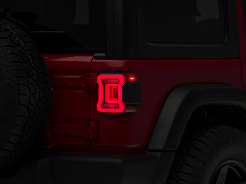 Raxiom 18-23 Jeep Wrangler JL Horizon LED Tail Lights- BlkHousing- Red Lens