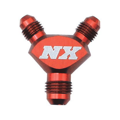 Nitrous Express 8AN x 6AN x 6AN Billet Pure-Flo Y Fitting - Red