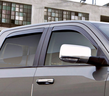 AVS 09-18 Dodge RAM 1500 Crew Cab Ventvisor Low Profile In-Channel Deflectors 4pc - Smoke