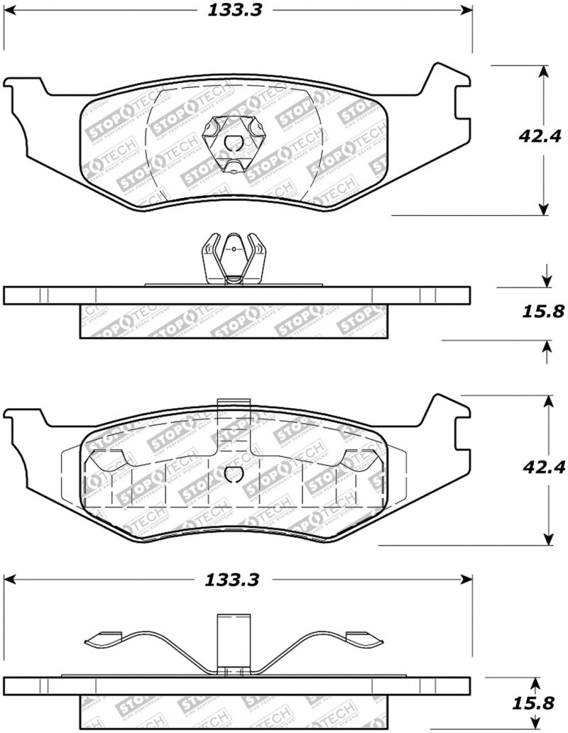 StopTech Street Select Brake Pads - Rear