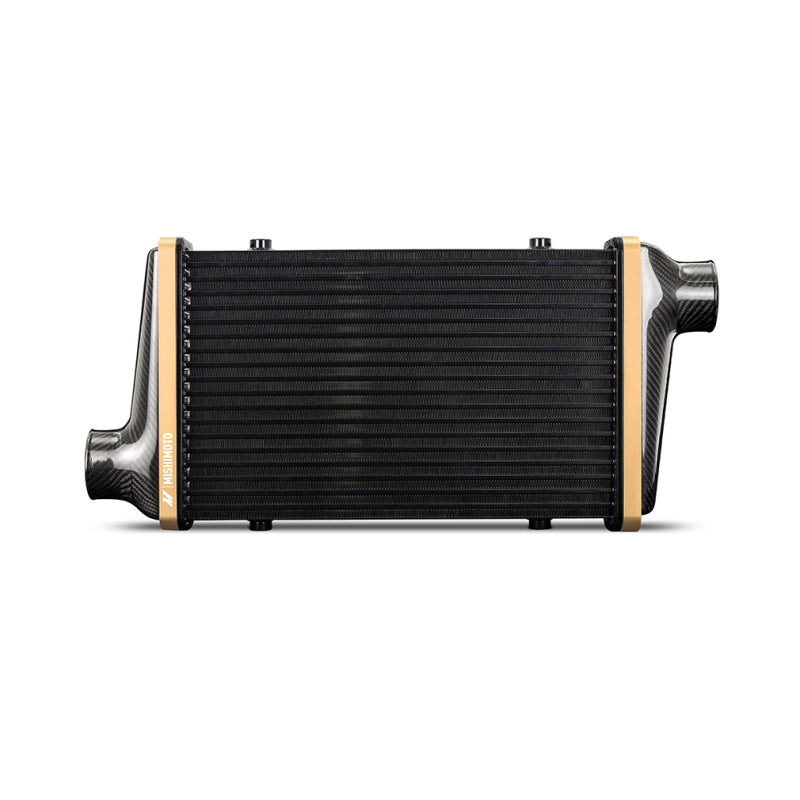 Mishimoto Universal Carbon Fiber Intercooler - Gloss Tanks - 600mm Gold Core - S-Flow - G V-Band