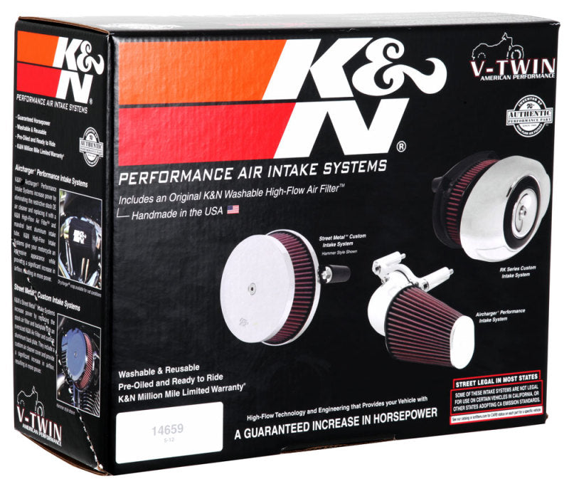 K&N Oval Red 9in Intake System for Harley Davidson