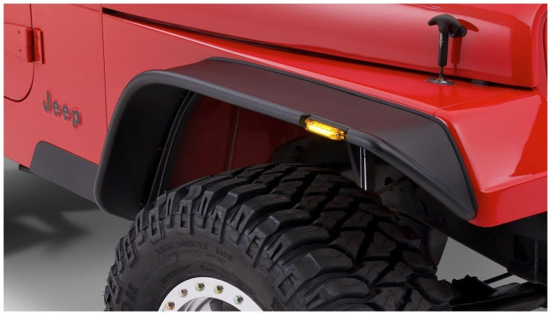 Bushwacker 87-95 Jeep Wrangler Flat Style Flares 4pc Excludes Renegade - Black