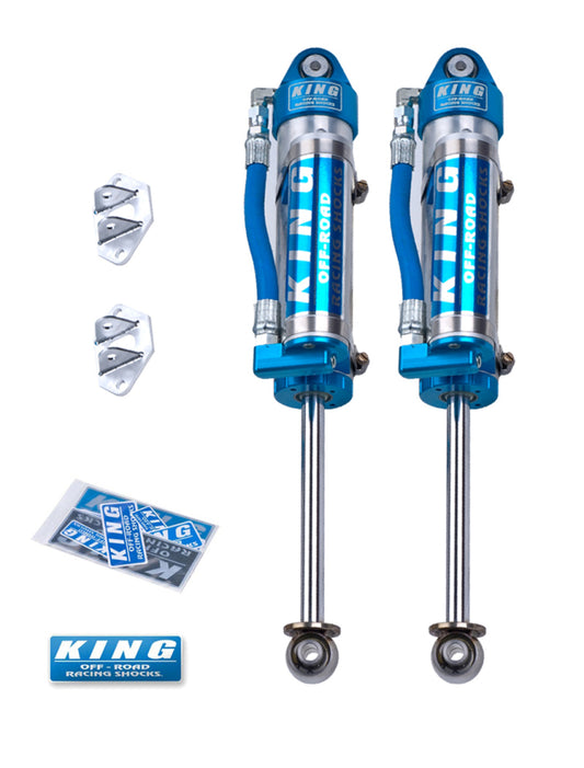 King Shocks 97-06 Jeep Wrangler TJ Rear 2.5 Dia Piggy Hose Reservoir Shock 0-2in Lift (Pair)