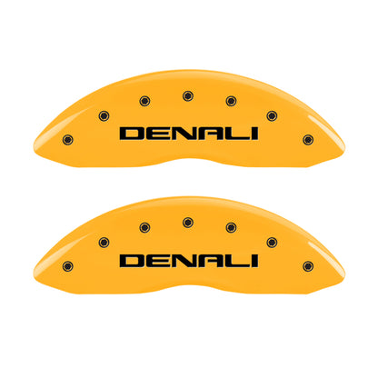 MGP 4 Caliper Covers Engraved Front & Rear Denali Yellow Finish Black Char 2005 GMC Envoy XL