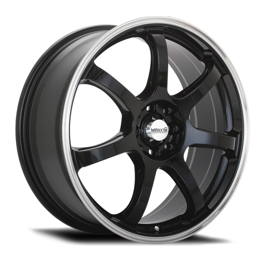 Maxxim Knight 15x6.5 8x100/114.3 ET38 Gloss Black Lip Polish