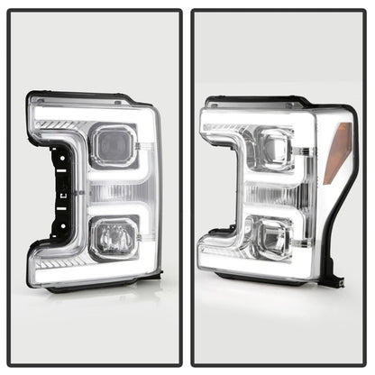 Spyder 17-18 Ford F250/F350/F450 Halogen Model Only -White Light Bar- Chrome- PRO-YD-FS17HALSI-C