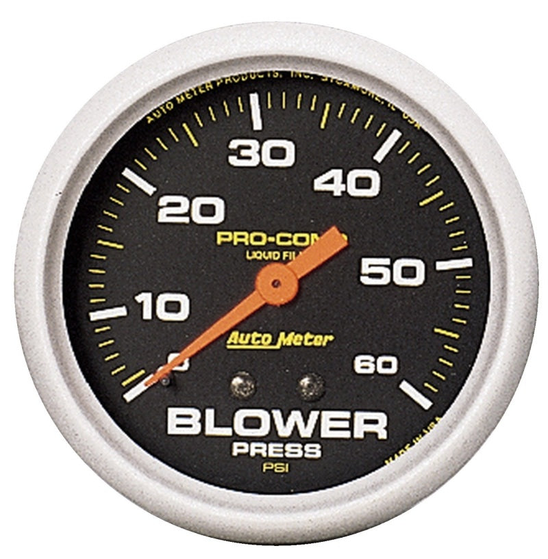 Autometer Pro-Comp 2 5/8in 0-60 PSI Liquid Filled Mech Blower Pressure Gauge