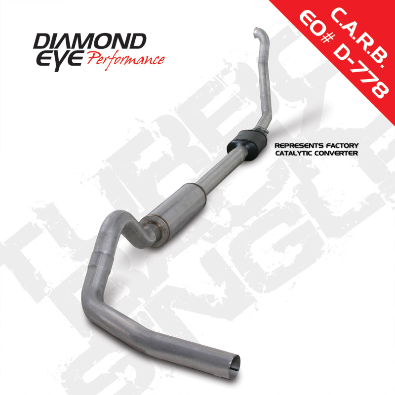 Diamond Eye KIT 4in Turbo Back Single AL: 94-97 FORD 7.3L F250/F350 PWRSTROKE NFS W/ CARB EQUIV STDS