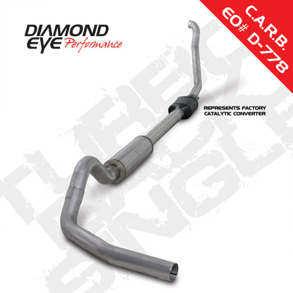 Diamond Eye KIT 4in Turbo Back Single AL: 94-97 FORD 7.3L F250/F350 PWRSTROKE NFS W/ CARB EQUIV STDS