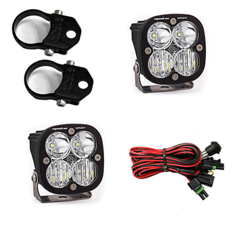 Baja Designs Squadron Sport Polaris LED Light Pods w/ 1.75in Harness/Vertical Mounts Kit