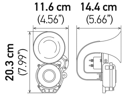 Hella Horn Kit Bx Black Air 1Tone 12/24V