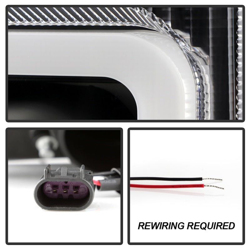 Spyder 17-18 Ford F250/F350/F450 Halogen Model Only -White Light Bar- Black- PRO-YD-FS17HALSI-BK