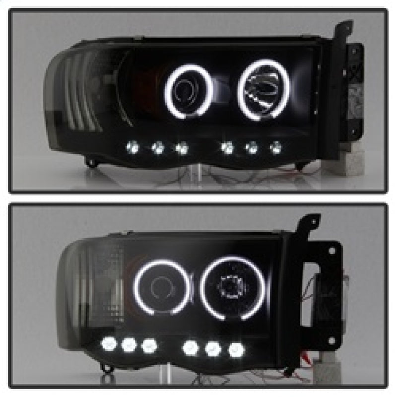 Spyder Dodge Ram 1500 02-05 03-05 Projector Headlights CCFL Halo LED Blk Smke PRO-YD-DR02-CCFL-BSM